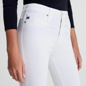 AG Adriano Goldschmied Farrah Skinny Ankle High Rise White Raw Hem Jeans 26 NWT